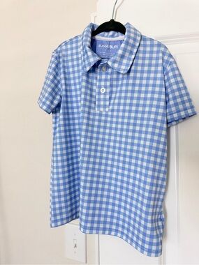 Ruggedbutts Boys' Light Blue Gingham Polo